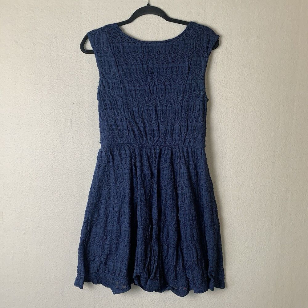 Trixxi Dress Women Large Blue Eyelet Lace Clean Girl Babydoll Fairy Goth Y2K - Picture 3 of 7